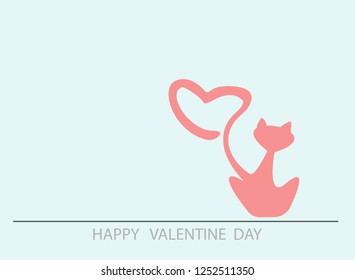 Continuous line drawing of Valentine's Day card Sweet Valentine's Day card vector illustration