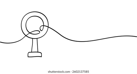 continuous line drawing of vanity mirror symbol. abstract line art illustration