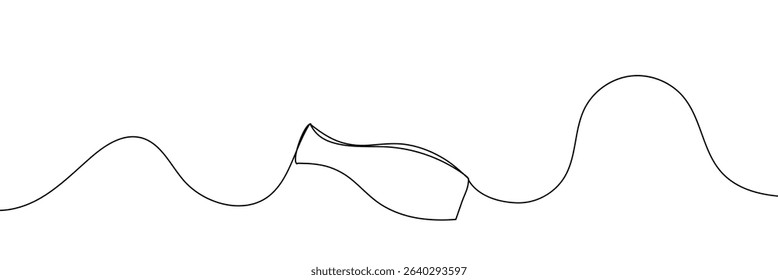 Continuous line drawing of vase. One line drawing background. Vector illustration. Linear drawing of a vase