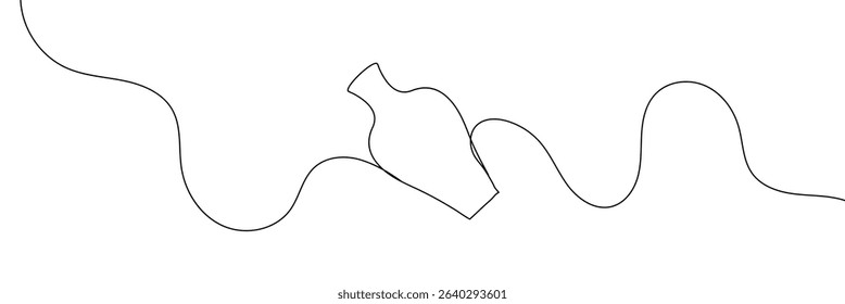 Continuous line drawing of vase. One line drawing background. Vector illustration. Linear drawing of a vase