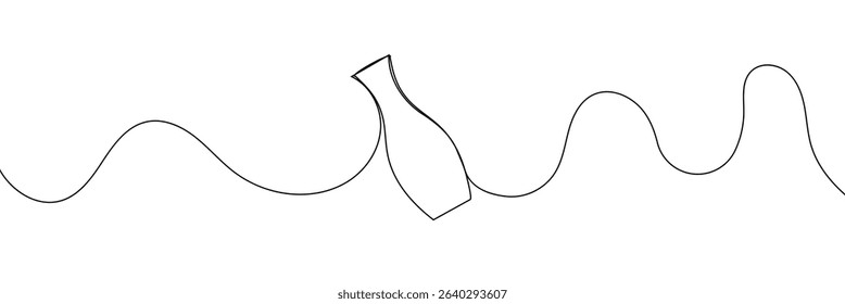 Continuous line drawing of vase. One line drawing background. Vector illustration. Linear drawing of a vase