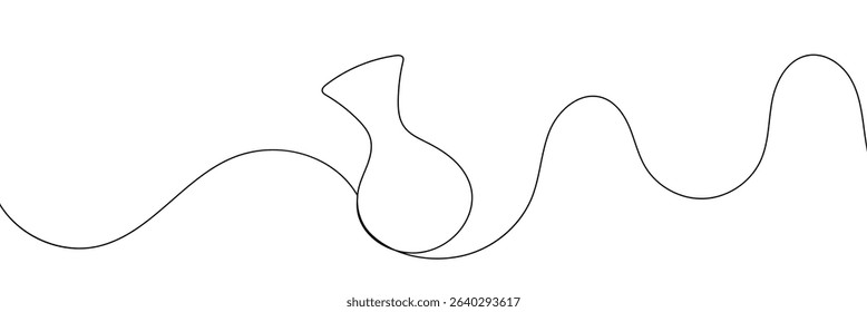 Continuous line drawing of vase. One line drawing background. Vector illustration. Linear drawing of a vase