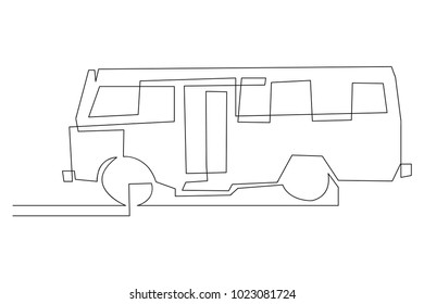 continuous line drawing of
Vector bus transportation concept, simplicity