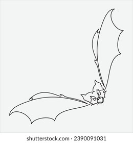 Continuous line drawing vector illustration bat art