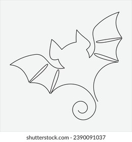 Continuous line drawing vector illustration bat art