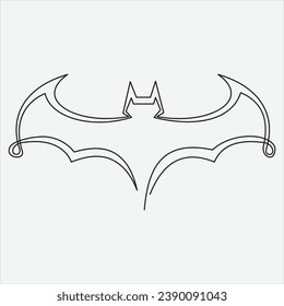 Continuous line drawing vector illustration bat art