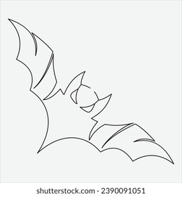 Continuous line drawing vector illustration bat art