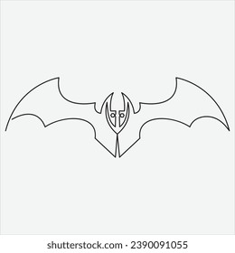 Continuous line drawing vector illustration bat art