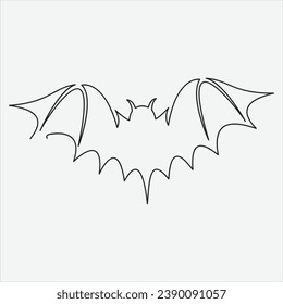 Continuous line drawing vector illustration bat art