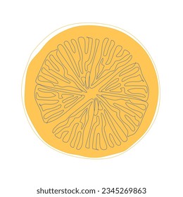 Continuous line drawing vector lemon pattern. Simple style.