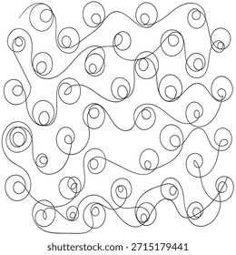 Kontinuierliche Linienzeichnung Vektor Polka Punkte Motiv Muster