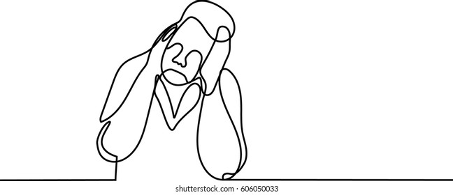 Similar Images, Stock Photos & Vectors of one line drawing frustrated ...