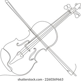  kontinuierliche Linienzeichnung von Violine minimalistischem Design, Vektorgrafik