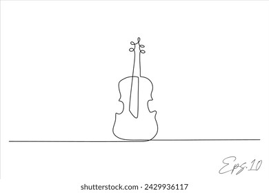 dibujo de línea continua de un instrumento musical de violín	