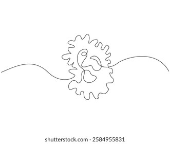 Continuous line drawing of virus. Single line illustration of corona virus. Corona virus, bacteria concept. Editable outline