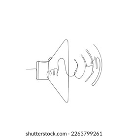 continuous line drawing volume speaker icon illustration vector isolated
