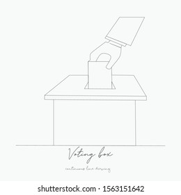 continuous line drawing. voting box. simple vector illustration. voting box concept hand drawing sketch line.