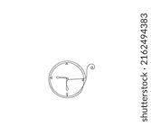 Continuous line drawing. wall clock illustration icon vector