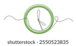 continuous line drawing of a wall clock.one line drawing of a wall clock showing 5 o'clock.simple single line vector.isolated white background