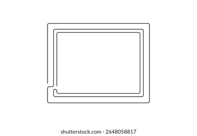 Doorlopende lijntekening van wandframe. Frame Continuous Line Art. Bewerkbare omtrek. fotoframe polaroid. concept vector art. Doodle line. 
