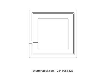 Doorlopende lijntekening van wandframe. Frame Continuous Line Art. Bewerkbare omtrek. fotoframe polaroid. concept vector art. Doodle line. 