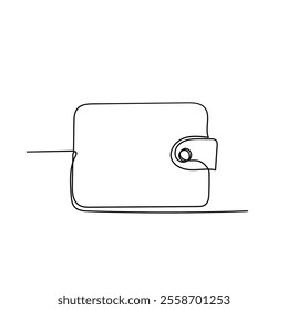 continuous line drawing wallet related illustration vector