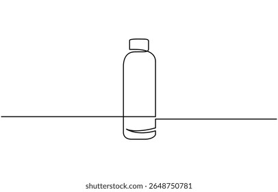 Continuous Line Drawing of Water Bottle Icon. Hand Drawn Symbol Vector Illustration, Continuous one line drawing , healthy lifestyle.