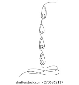 Kontinuierliche Linienzeichnung Wassertropfen einzeilige Illustration