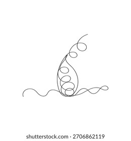 Continuous line drawing Water drop single line illustration