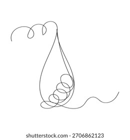 Continuous line drawing Water drop single line illustration