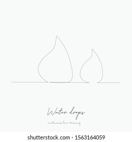 continuous line drawing. water drops. simple vector illustration. water drops concept hand drawing sketch line.