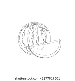 continuous line drawing watermelon