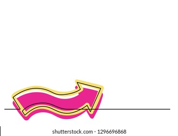continuous line drawing of wavy arrow