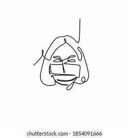 dibujo de línea continua con máscara