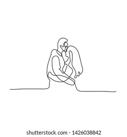 continuous line drawing wedding  couples  romantic  Vector based