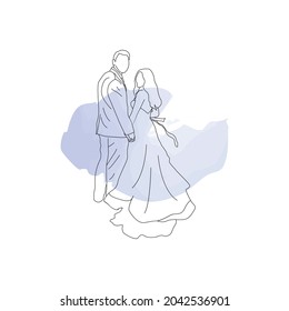 Continuous Line Drawing of Wedding Day