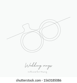 continuous line drawing. wedding rings. simple vector illustration. wedding rings concept hand drawing sketch line.