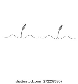 Desenho de linha contínua de orelhas de trigo isoladas em branco vetor ilustração fundo


