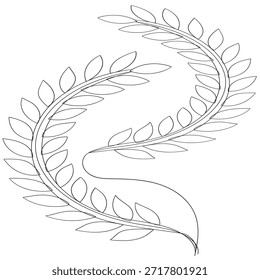 Continuous line drawing wheat icon