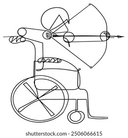 continuous line drawing  wheelchair archery competition