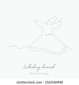 continuous line drawing. whirling dervish. simple vector illustration. whirling dervish concept hand drawing sketch line.