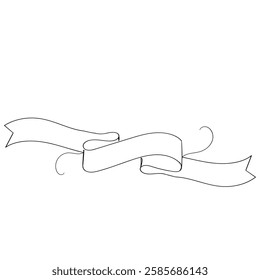 continuous line drawing white background ribbon vector