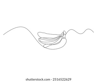 Continuous line drawing whole bunch healthy organic bananas . Fresh summer tropical fruitage concept fruit garden
