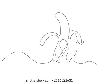 Continuous line drawing whole bunch healthy organic bananas . Fresh summer tropical fruitage concept fruit garden
