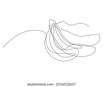 Continuous line drawing whole bunch healthy organic bananas . Fresh summer tropical fruitage concept fruit garden
