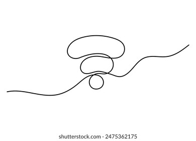 Continuous line drawing of Wi-Fi signal icon. One line drawing background. Vector illustration. Line art of Wi-Fi icon