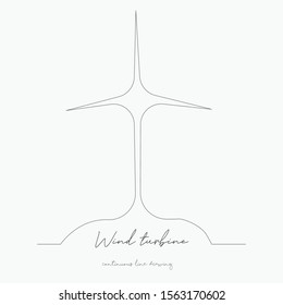 continuous line drawing. wind turbine. simple vector illustration. wind turbine concept hand drawing sketch line.
