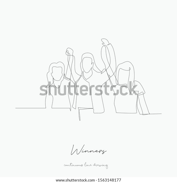 Continuous Line Drawing Winners Simple Vector Stock Vector (royalty 