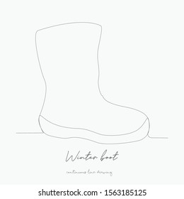 continuous line drawing. winter boot. simple vector illustration. winter boot concept hand drawing sketch line.