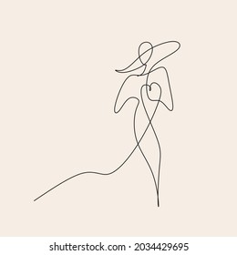 Dibujo continuo de líneas del cuerpo abstracto de la mujer, concepto minimalista de moda, dibujo de belleza de la mujer, ilustración vectorial. Bueno para imprentas, camisetas, pancartas, diseño de eslogan estilo gráfico moderno